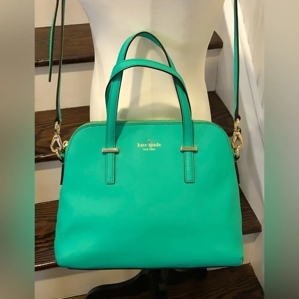 KATE SPADE Mint Green Cedar Street Maise Leather Satchel Crossbody